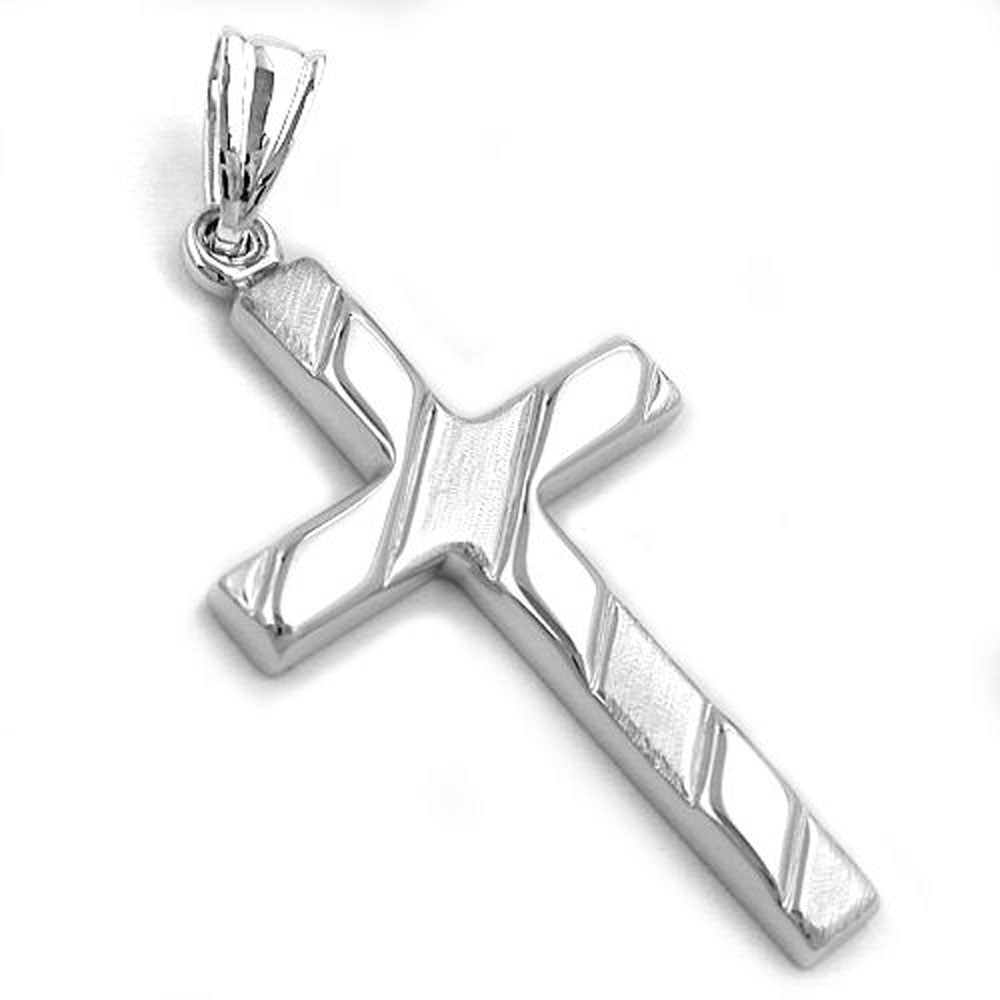 Anhänger, Kreuz rhodiniert, Silber 925