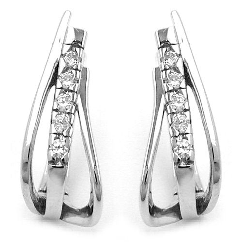 Creole, Zirkonia, rhodiniert Silber 925