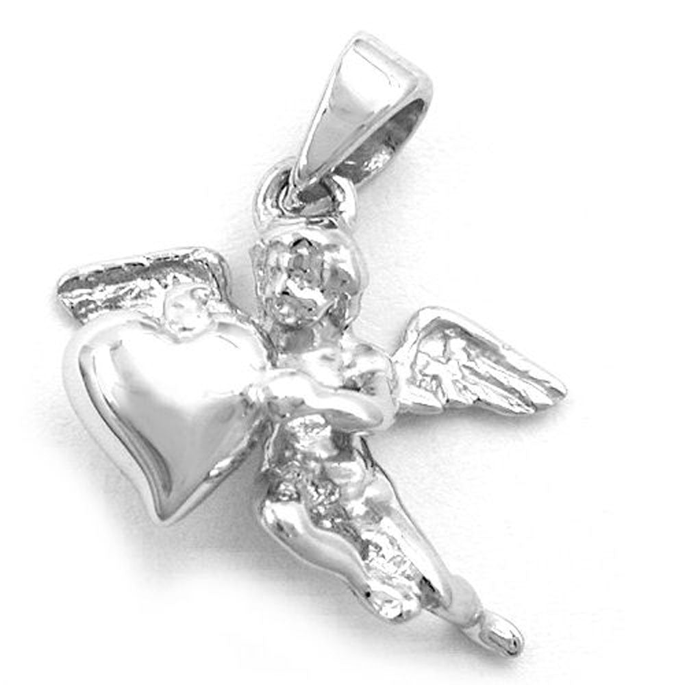 Anhänger verschiedene Größen Engel mit Herz rhodiniert Silber 925