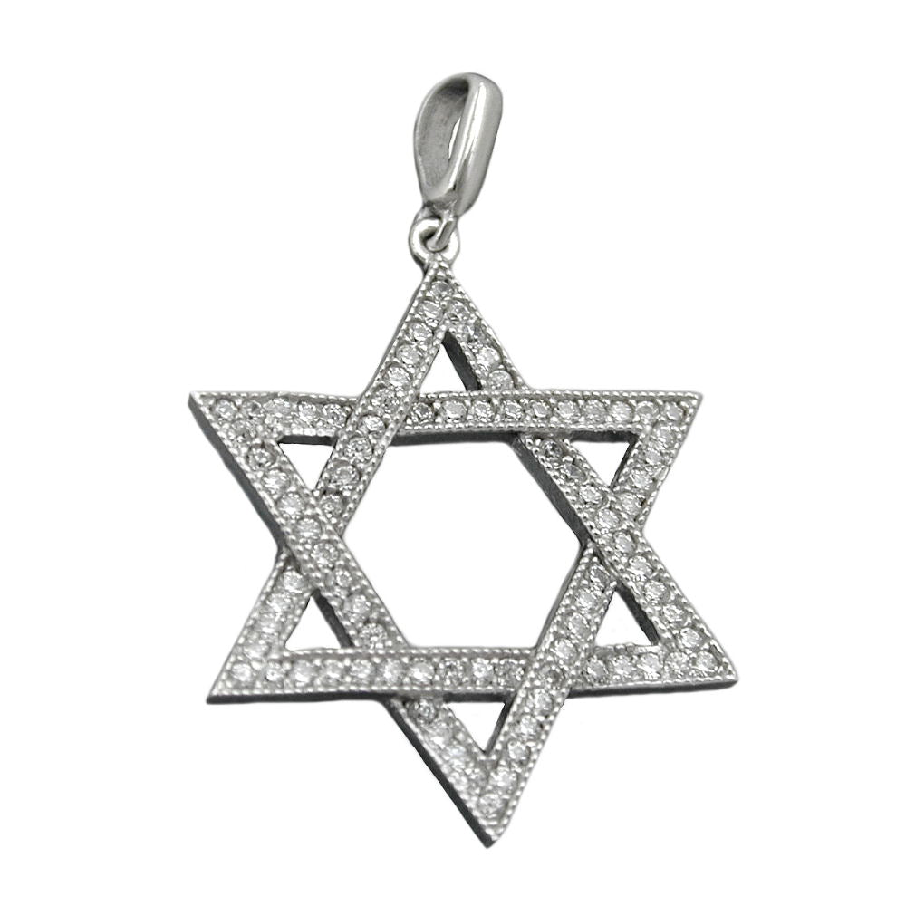 Anhänger David-Stern Zirkonia Silber 925