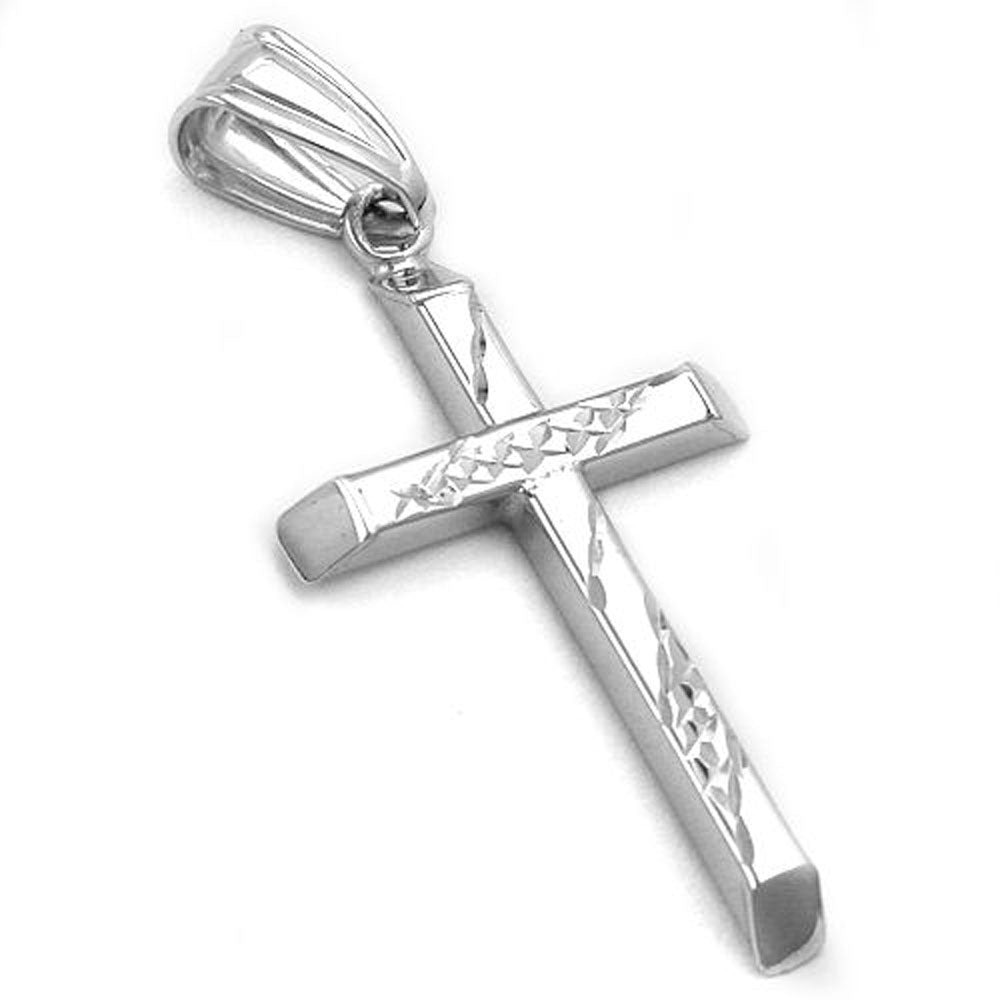 Anhänger, Kreuz rhodiniert, Silber 925