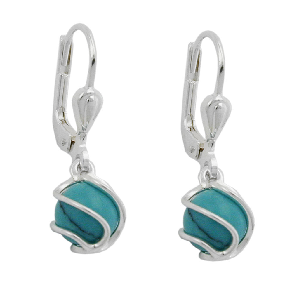 Ohrbrisur Ohrhänger Ohrringe verschiedene Größen Perle synthetischer verschiedene Farben umwickelt Silber 925