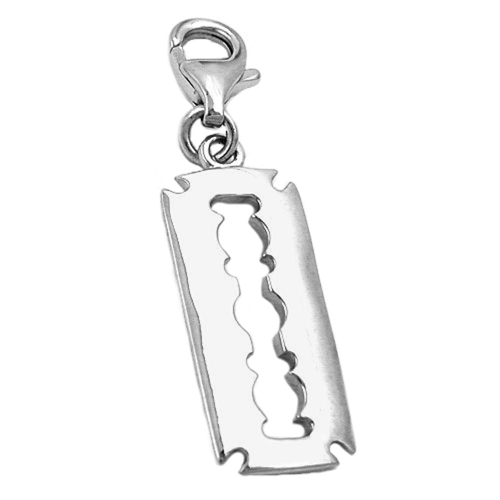 Anhänger, Charm kleine Rasierklinge 925