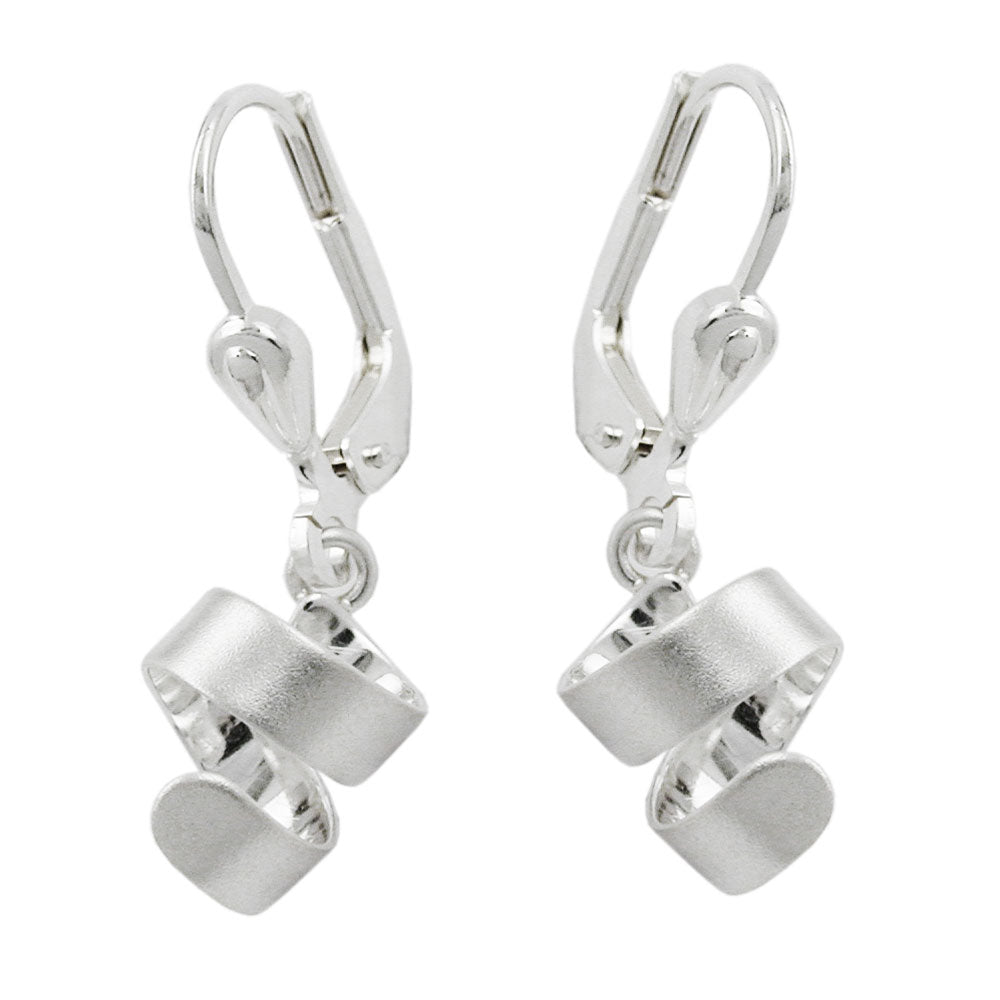 Ohrbrisur Ohrhänger Ohrringe verschiedene Größen kurze Spirale teilweise mattiert Silber 925