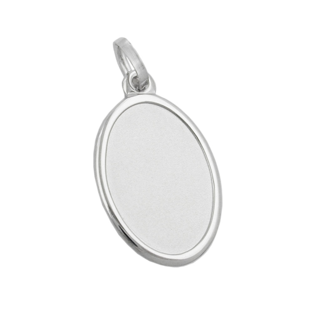 Anhänger verschiedene Größen Gravurplatte oval matt-glänzend rhodiniert Silber 925