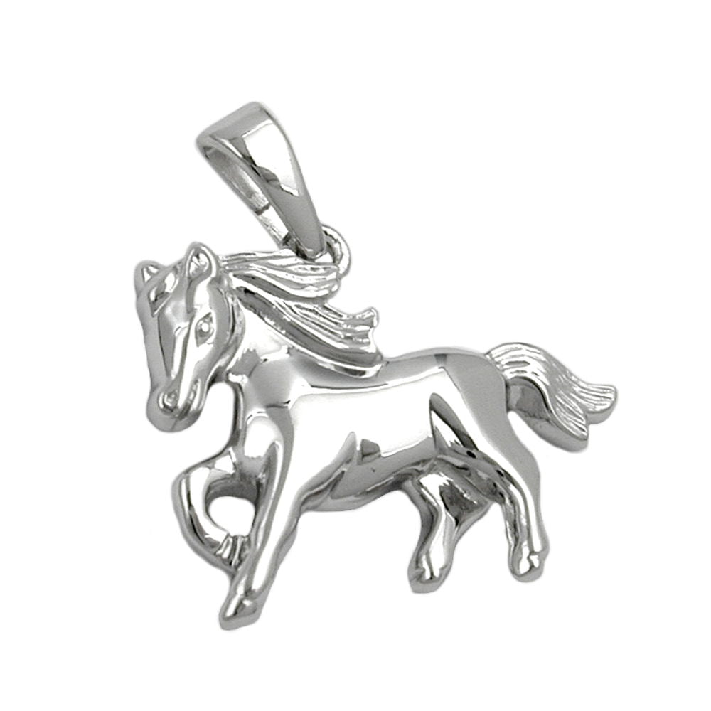 Anhänger, Pferd glänzend, Silber 925