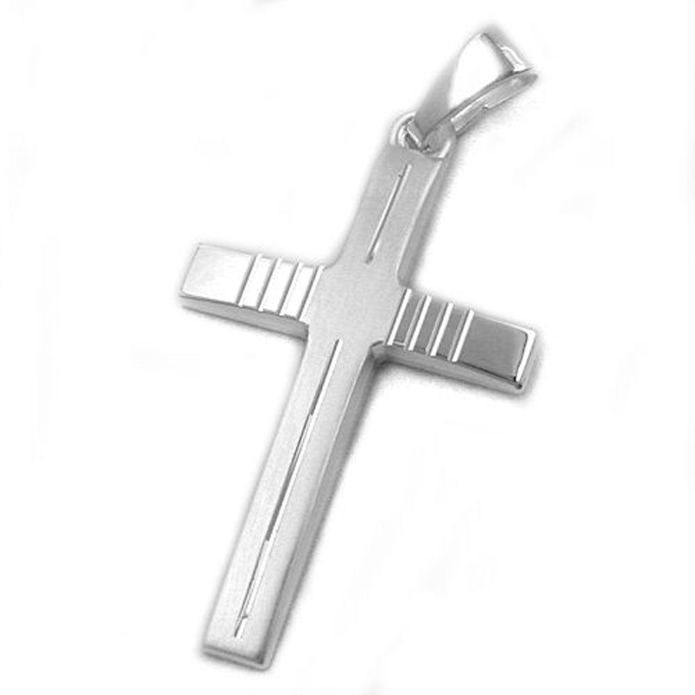 Anhänger, Kreuz rhodiniert, Silber 925