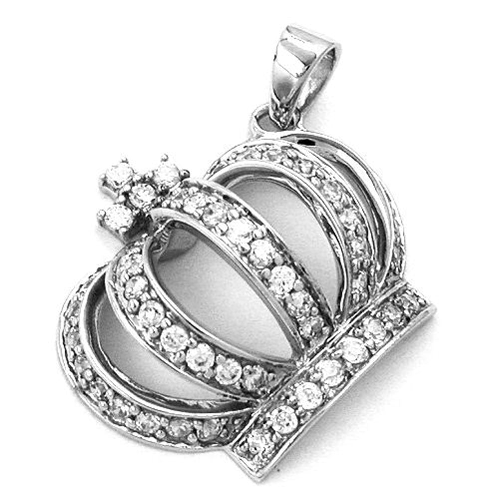 Anhänger, Krone mit Strass, 925