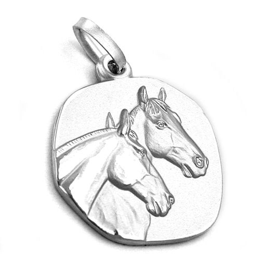 Anhänger, Platte mit Pferd, Silber 925