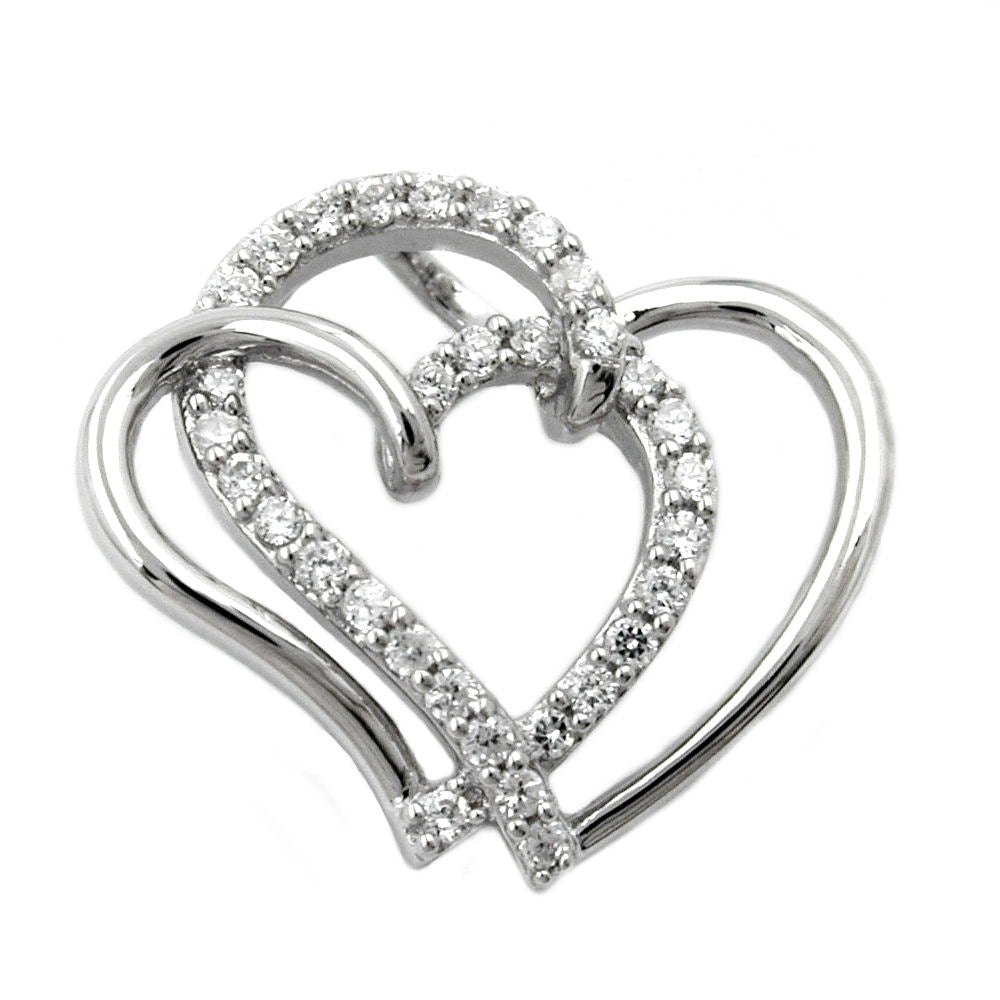 Anhänger, Herz im Herz, Silber 925