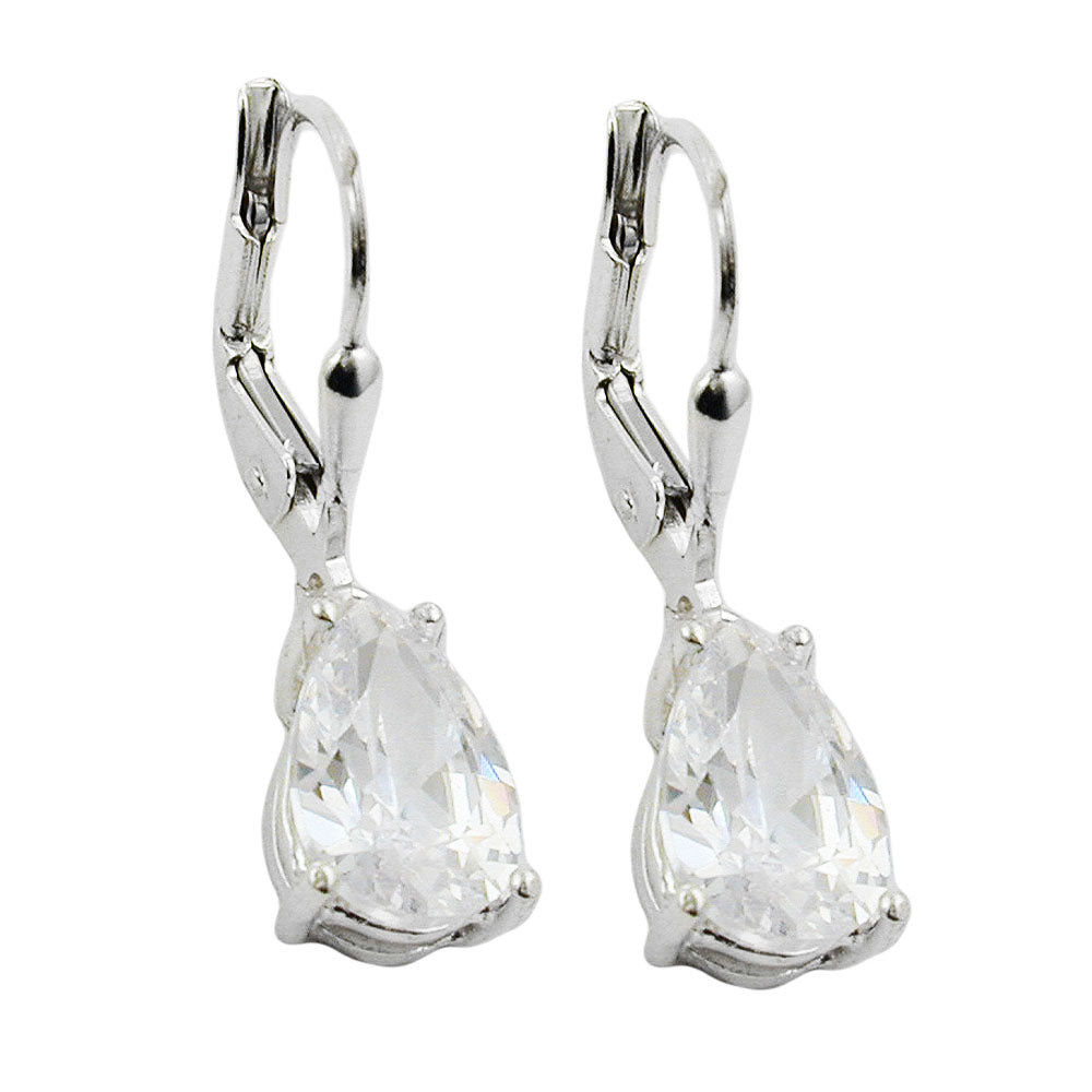 Brisur verschiedene Größen Tropfen Glas kristall weiß Silber 925