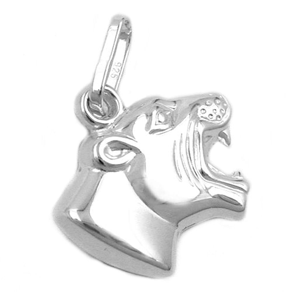 Anhänger, Tigerkopf glänzend Silber 925