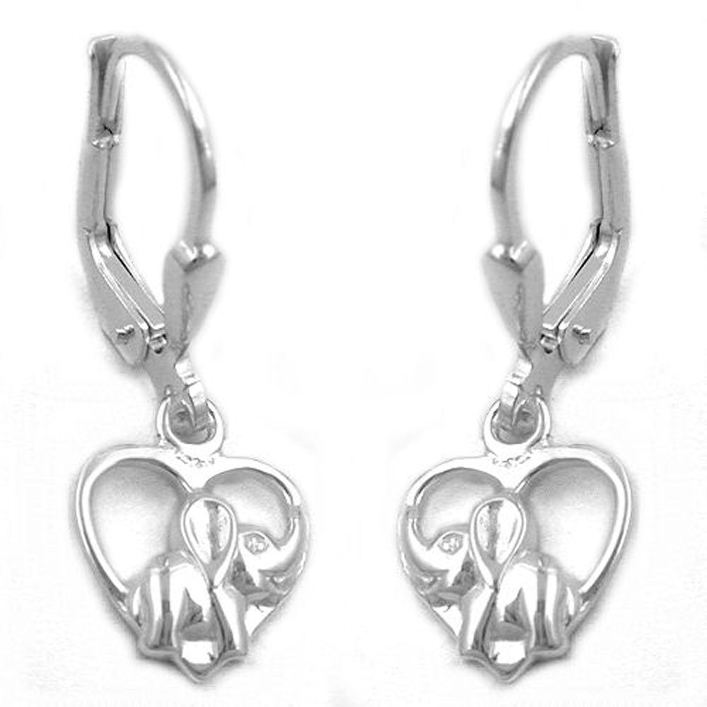 Brisur, Herz mit Elefant, Silber 925