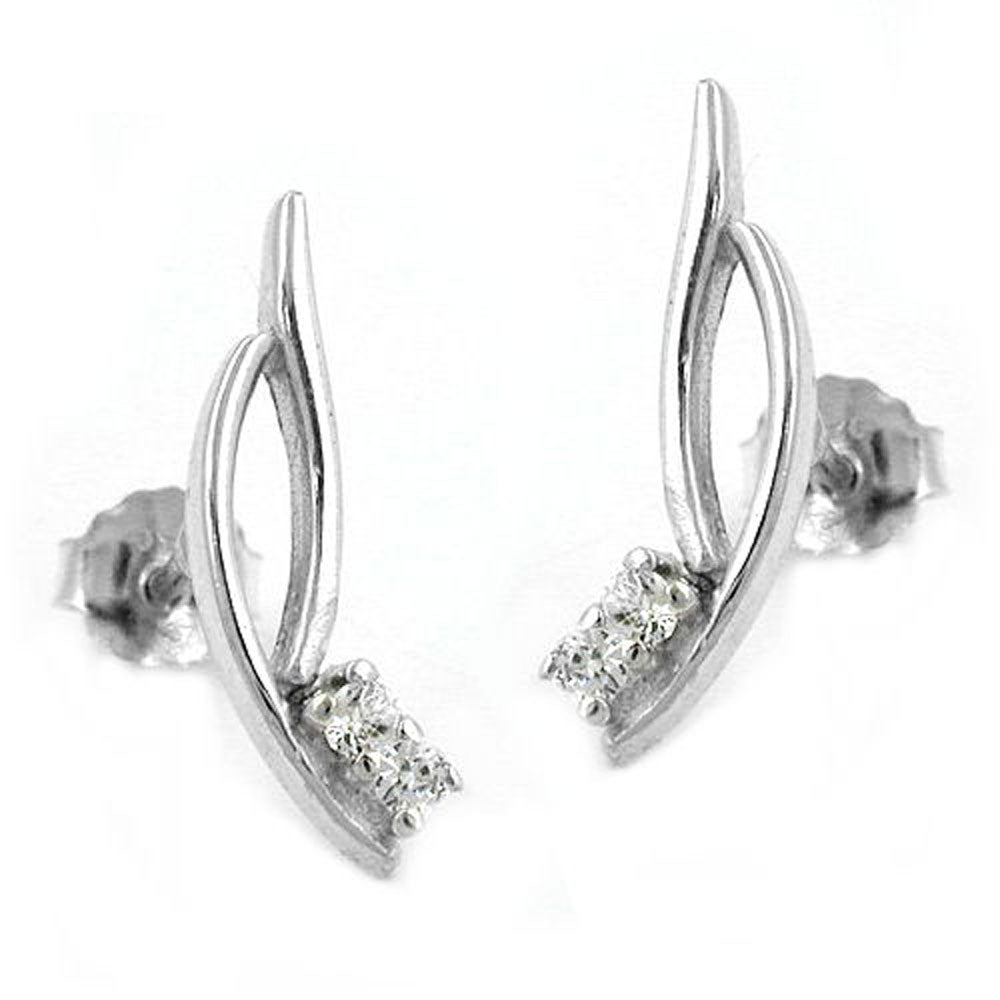 Stecker, mit je 2x CZ, 925