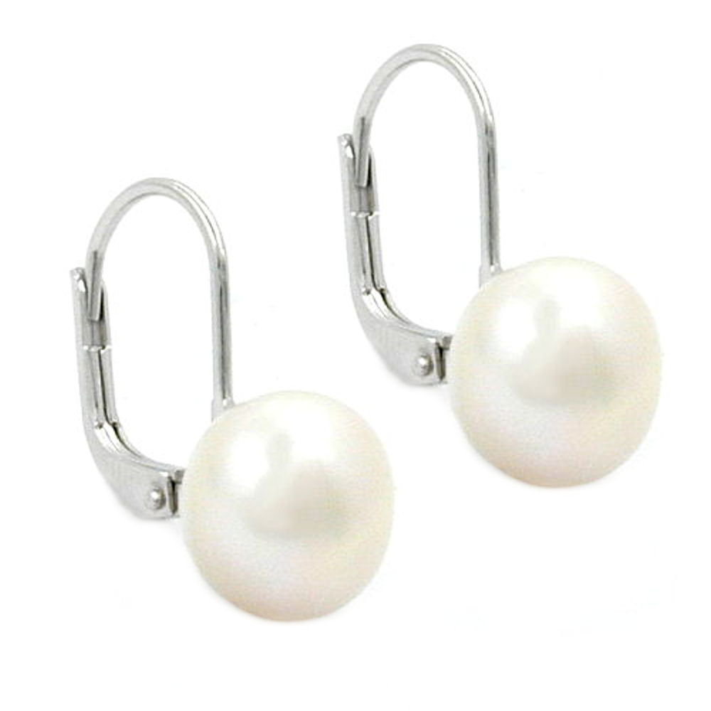 Ohrbrisur Ohrringe verschiedene Größen Zuchtperle halbrund rhodiniert Silber 925