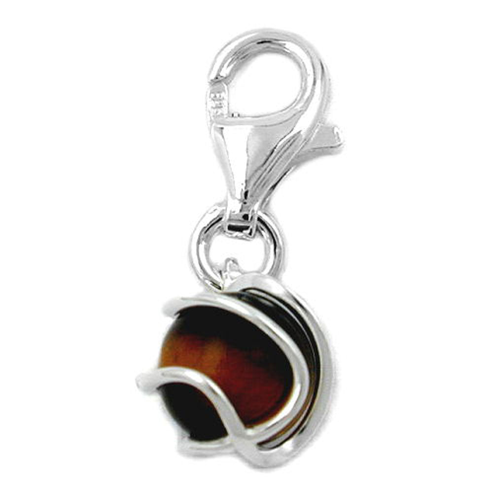 Anhänger Charm Tigerauge 6mm umwickelt Silber 925