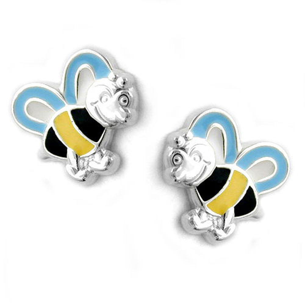 Stecker, Bienen farbig, Silber 925