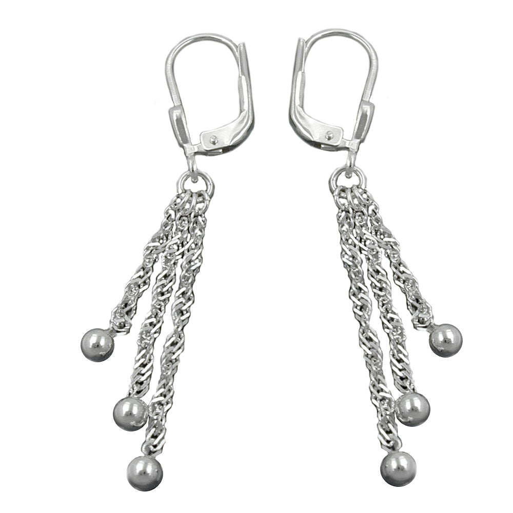 Brisur, 3 Kugeln an Ketten, Silber 925