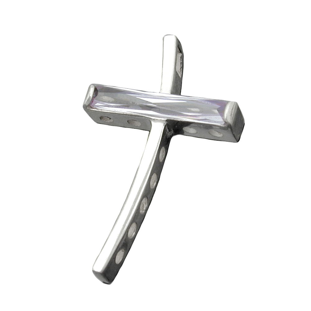 Anhänger, Kreuz, hell-amethyst, 925