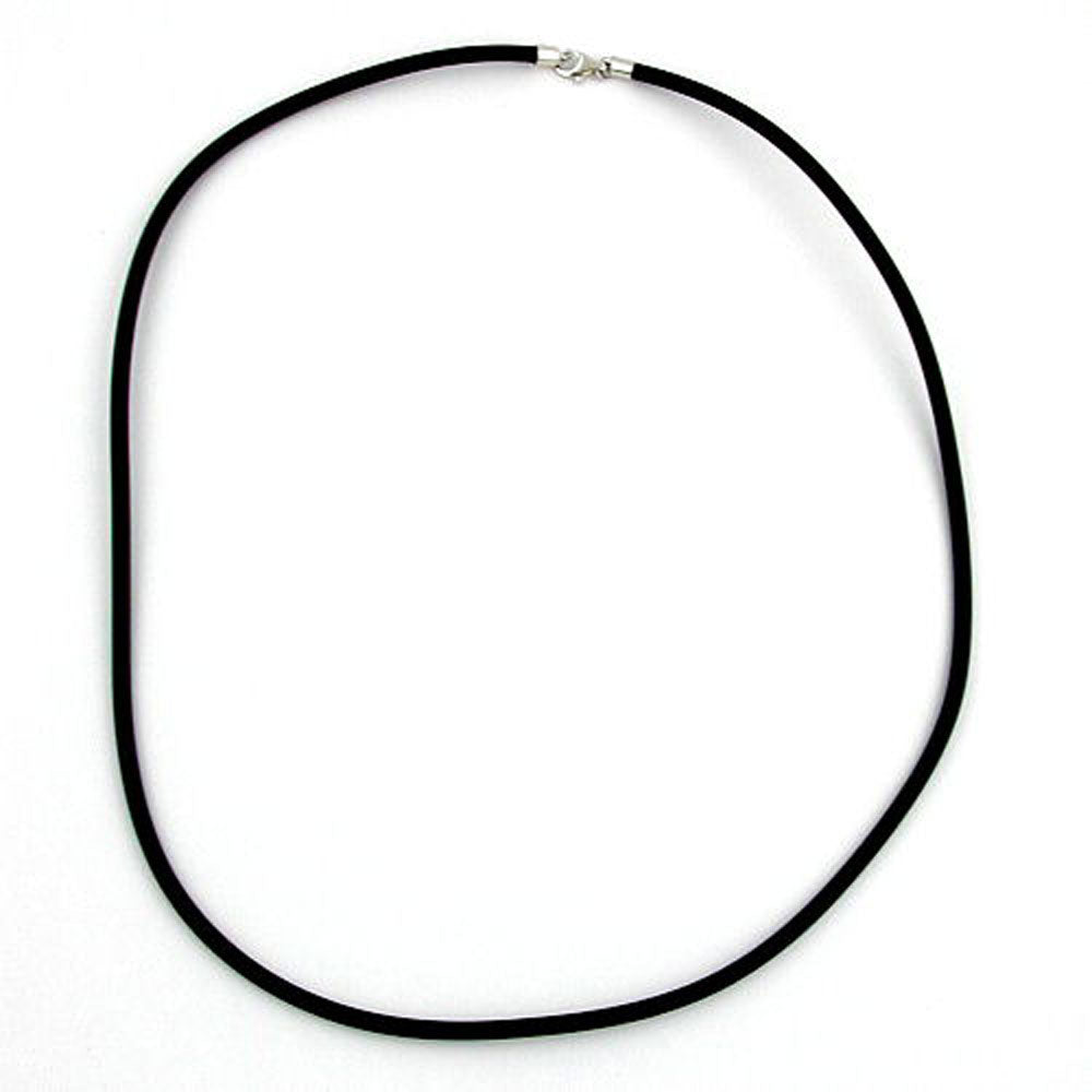 Kette, Gummi mit Verschluss Silber 925
