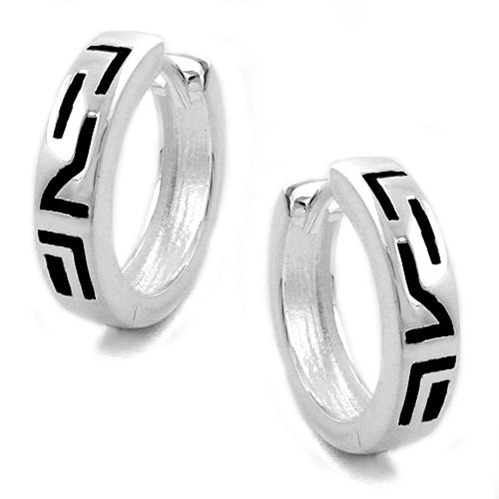 Creole, schwarzes Motiv, Silber 925