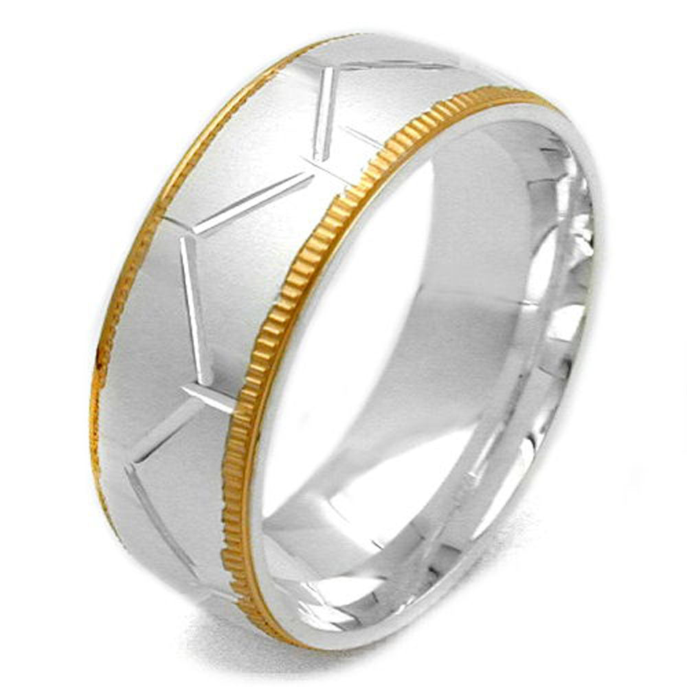 Ring, matt bicolor Wabenmuster, 925