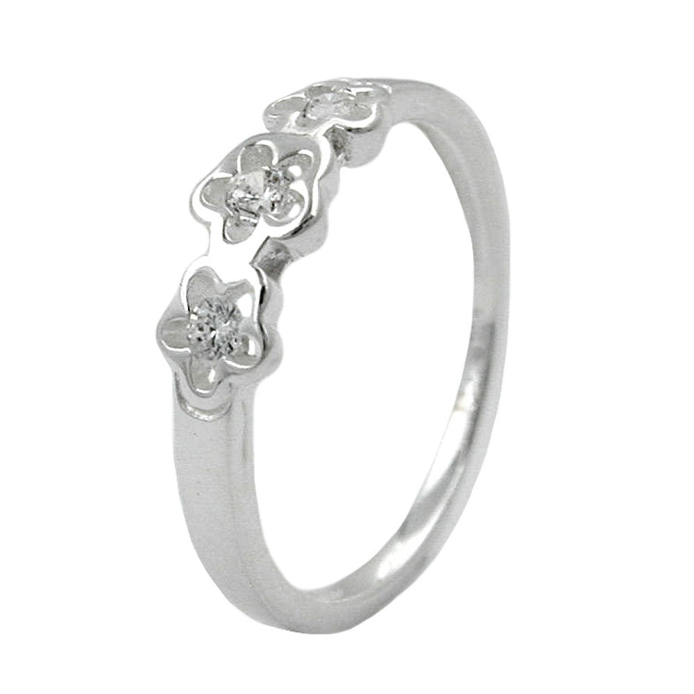 Ring Blumen Zirkonias Silber 925 verschiedene Ringgrößen