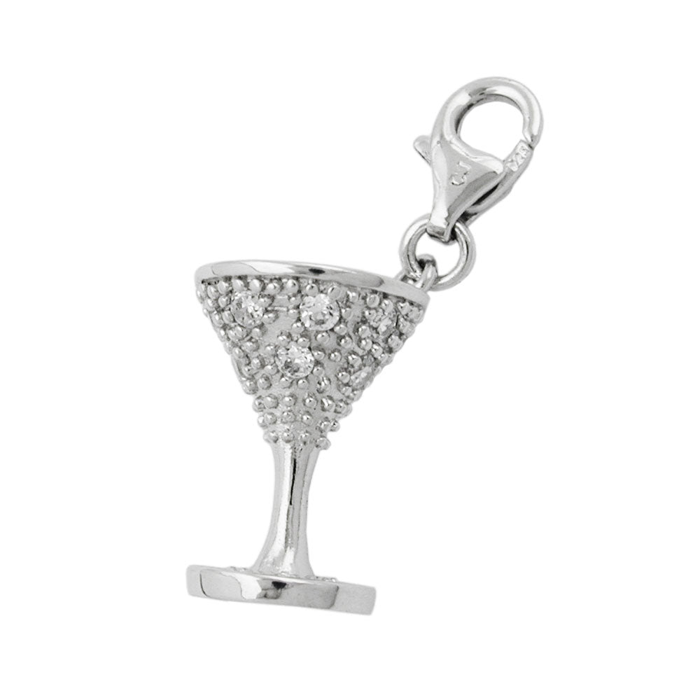 Anhänger verschiedene Größen Charm Kelch mit Zirkonias rhodiniert glänzend 925