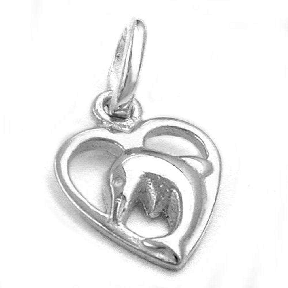 Anhänger, kl.Herz mit Delfin, 925