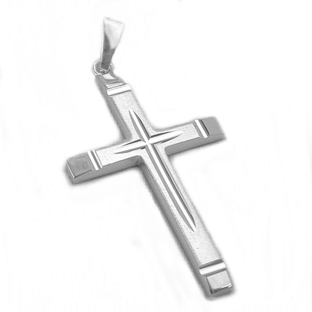 Anhänger, Kreuz rhodiniert, Silber 925