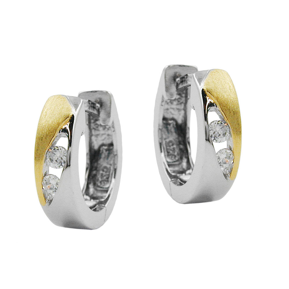 Creole, Zirkonia, bicolor Silber 925