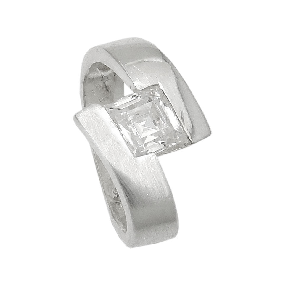 Anhänger 16,5x9,6mm Ring oval Zirkonia matt-glänzend Silber 925