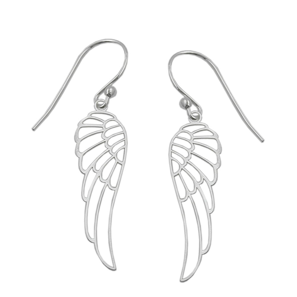 Ohrhaken, Flügel filigran, Silber 925