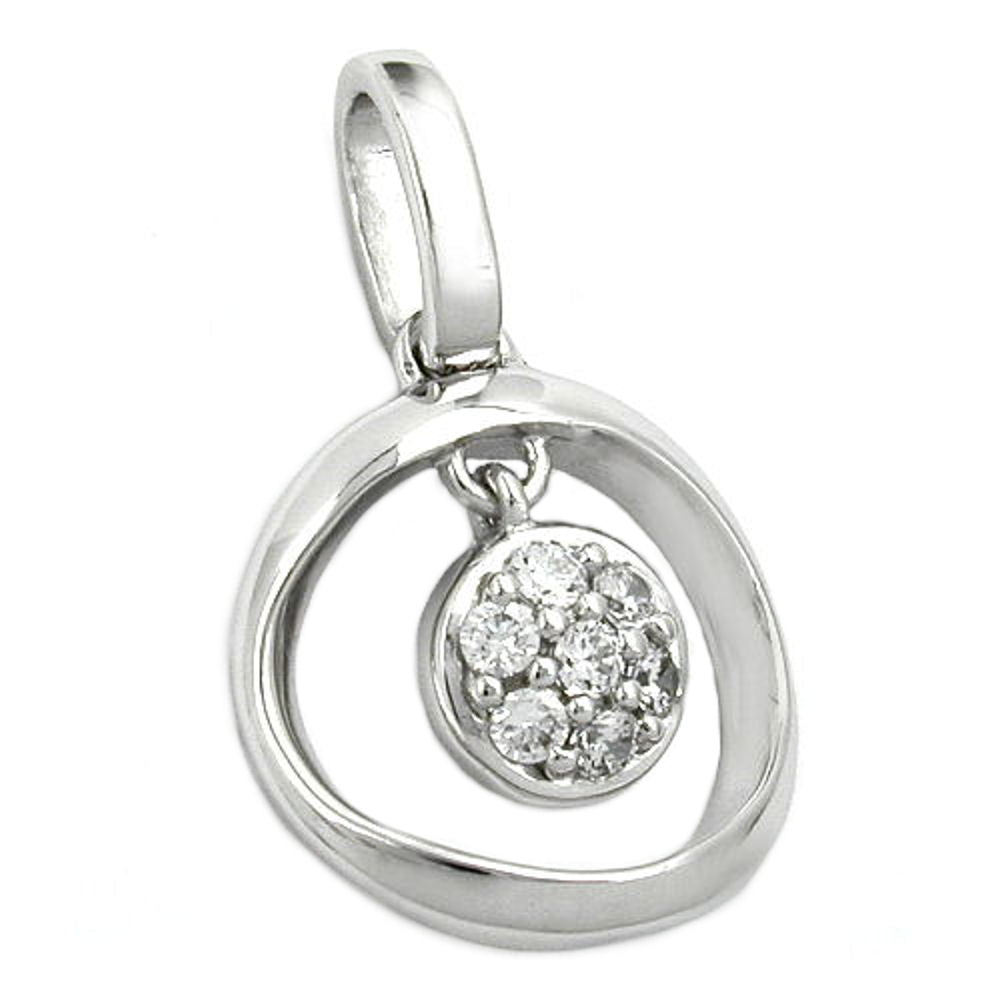 Anhänger Zirkonia rhodiniert Silber 925
