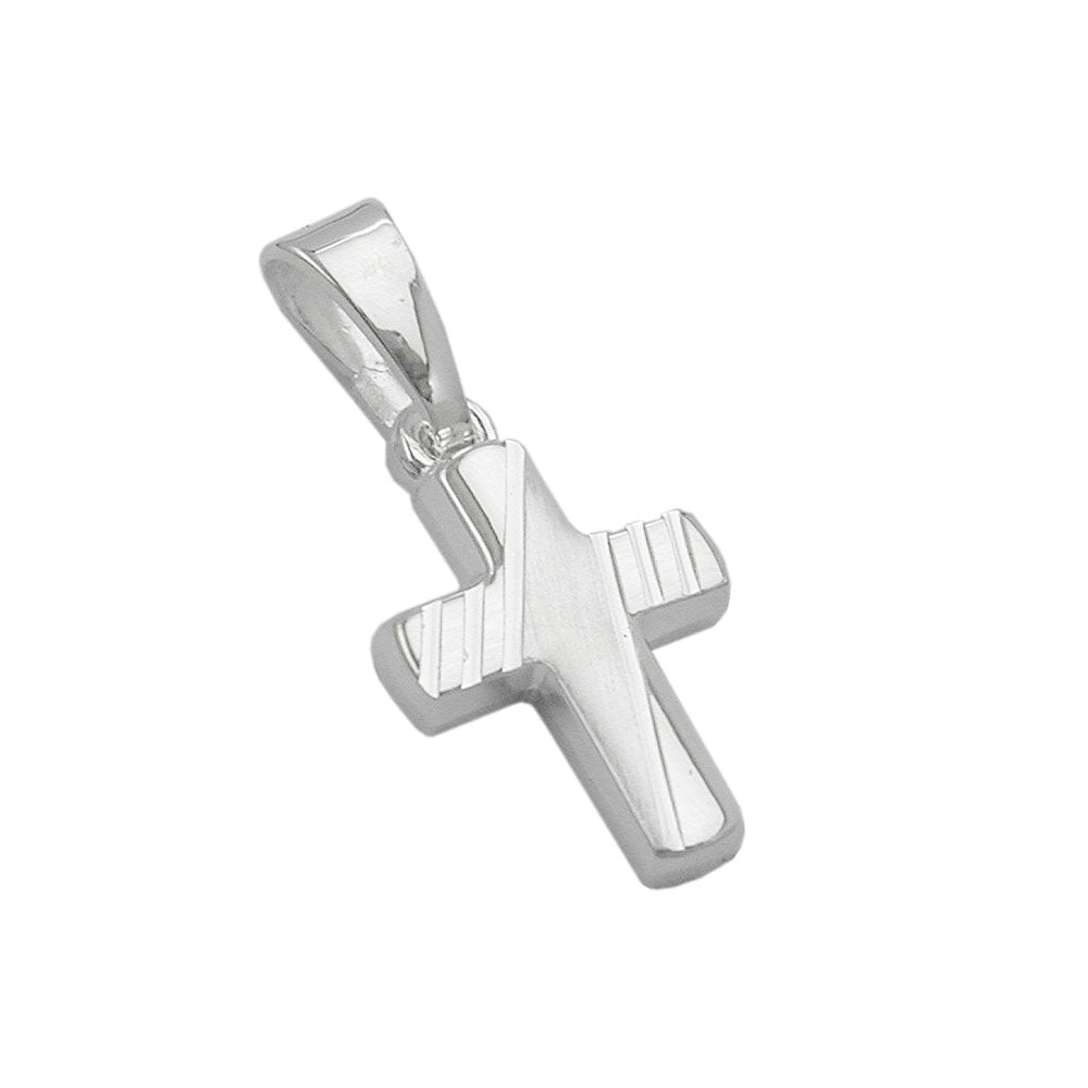 Anhänger, Kreuz rhodiniert, Silber 925