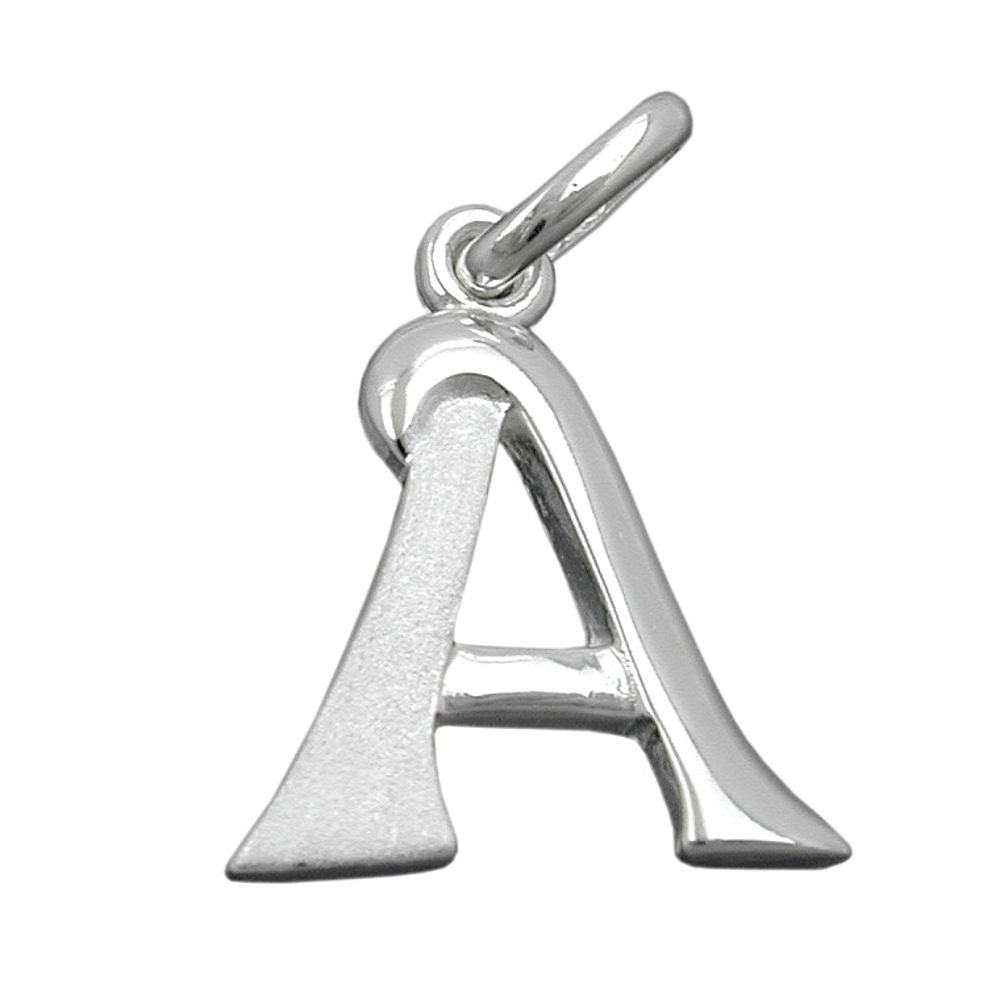 Anhänger verschiedene Größen Buchstabe teilmattiert glänzend Silber 925