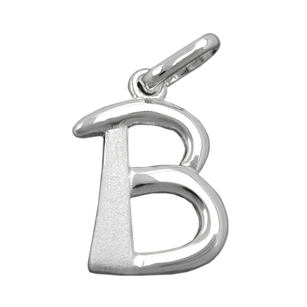 Anhänger verschiedene Größen Buchstabe teilmattiert glänzend Silber 925