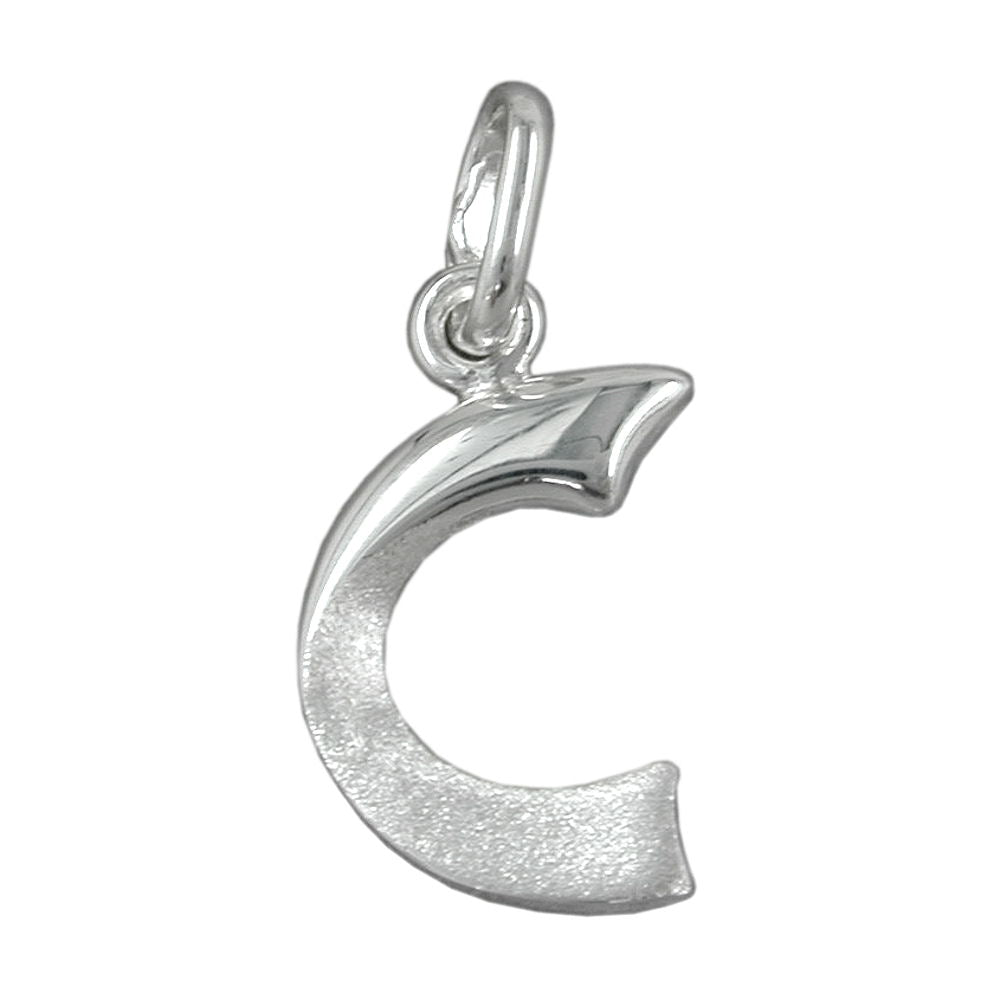 Anhänger verschiedene Größen Buchstabe teilmattiert glänzend Silber 925