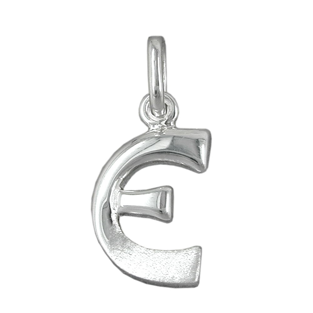 Anhänger verschiedene Größen Buchstabe teilmattiert glänzend Silber 925