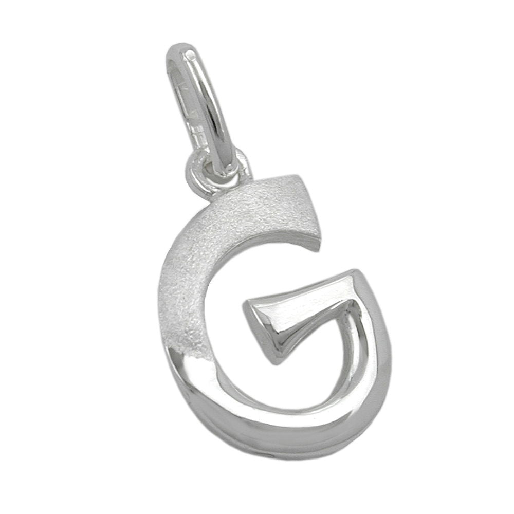 Anhänger verschiedene Größen Buchstabe teilmattiert glänzend Silber 925
