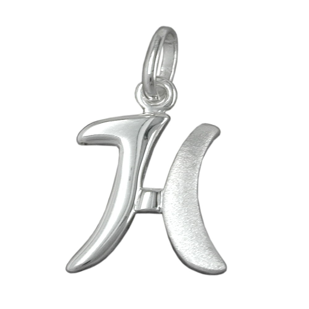 Anhänger verschiedene Größen Buchstabe teilmattiert glänzend Silber 925