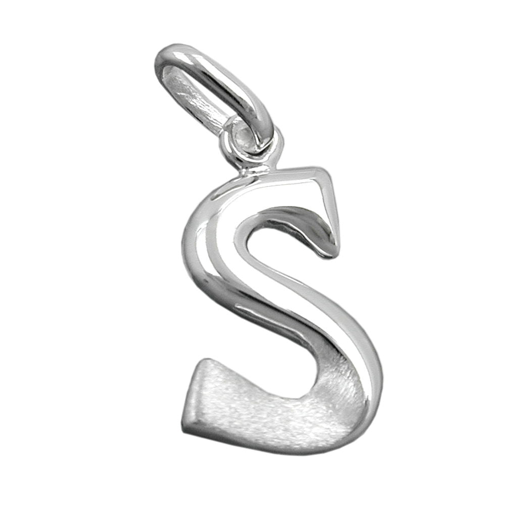 Anhänger verschiedene Größen Buchstabe teilmattiert glänzend Silber 925