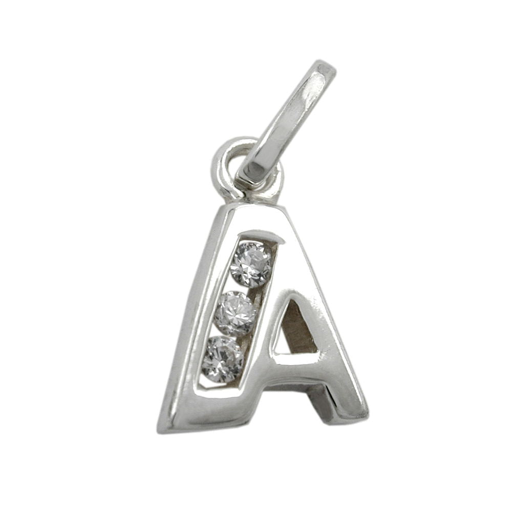 Anhänger verschiedene Größen Buchstabe glänzend mit Zirkonias Silber 925