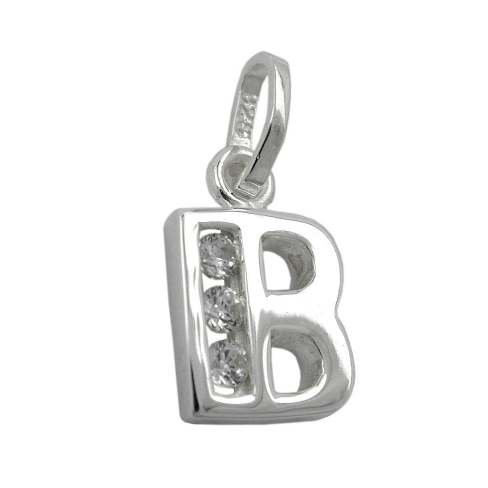 Anhänger verschiedene Größen Buchstabe glänzend mit Zirkonias Silber 925