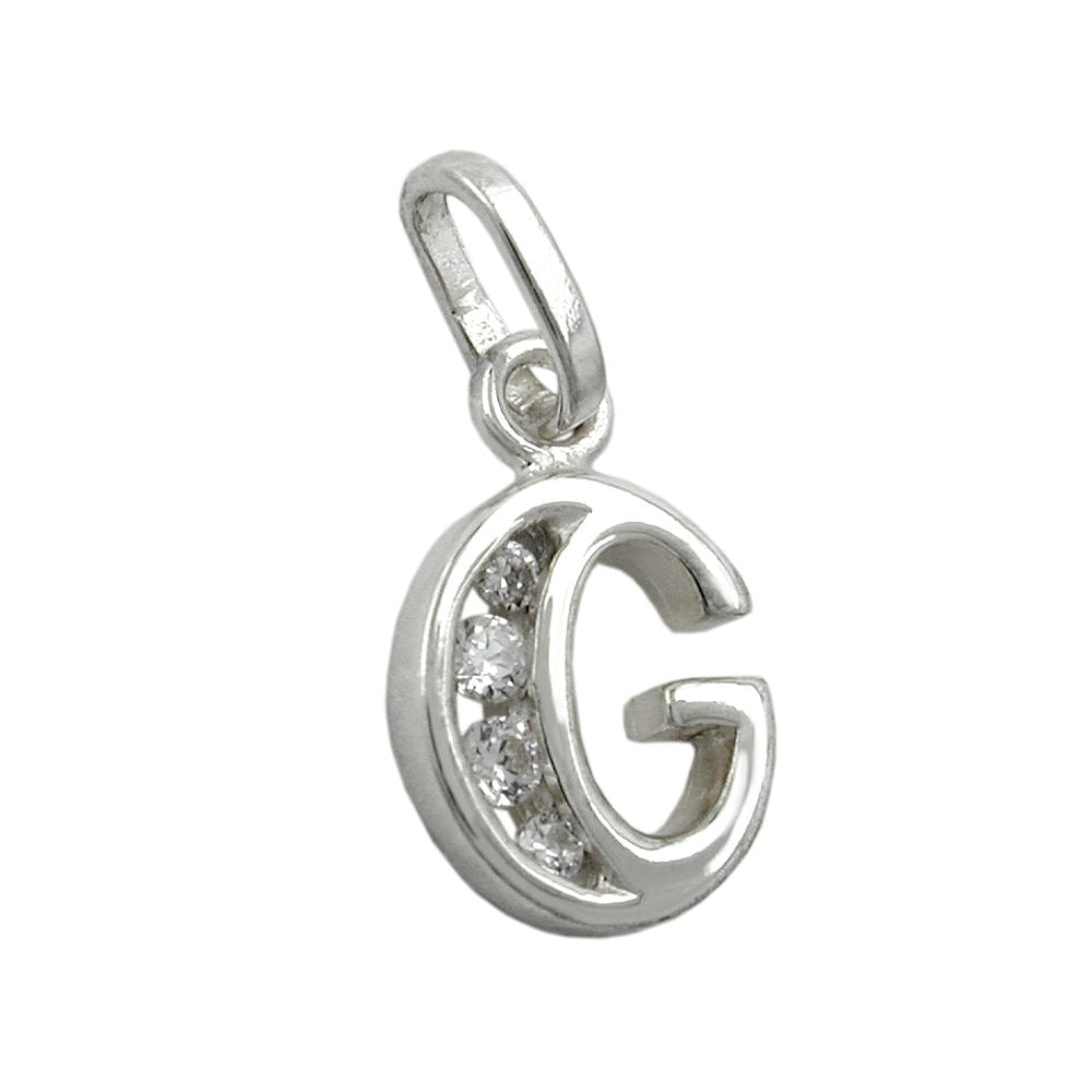 Anhänger verschiedene Größen Buchstabe glänzend mit Zirkonias Silber 925