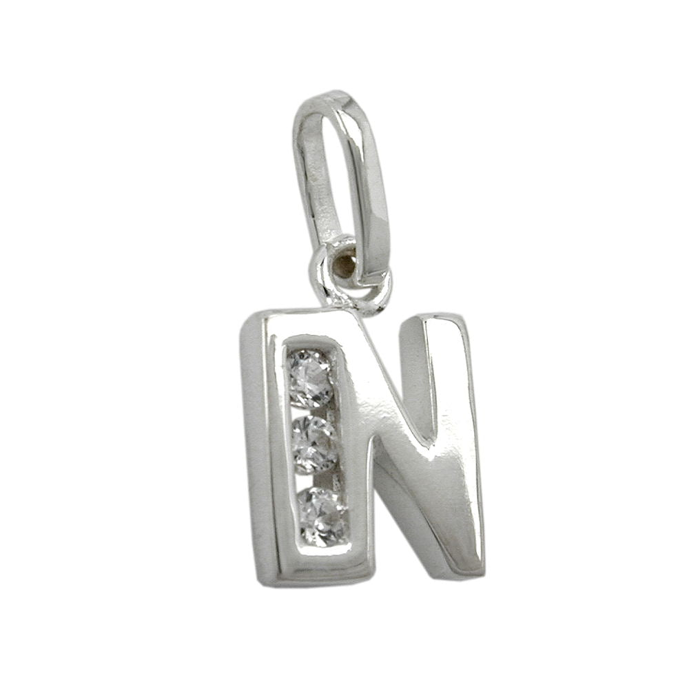 Anhänger verschiedene Größen Buchstabe glänzend mit Zirkonias Silber 925