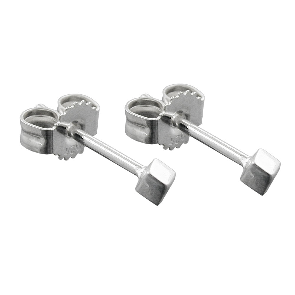 Stecker verschiedene Größen kleiner Würfel glänzend Silber 925