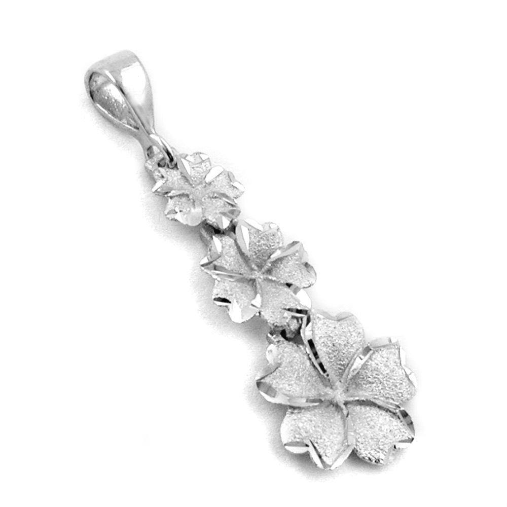 Anhänger, Blume rhodiniert, Silber 925