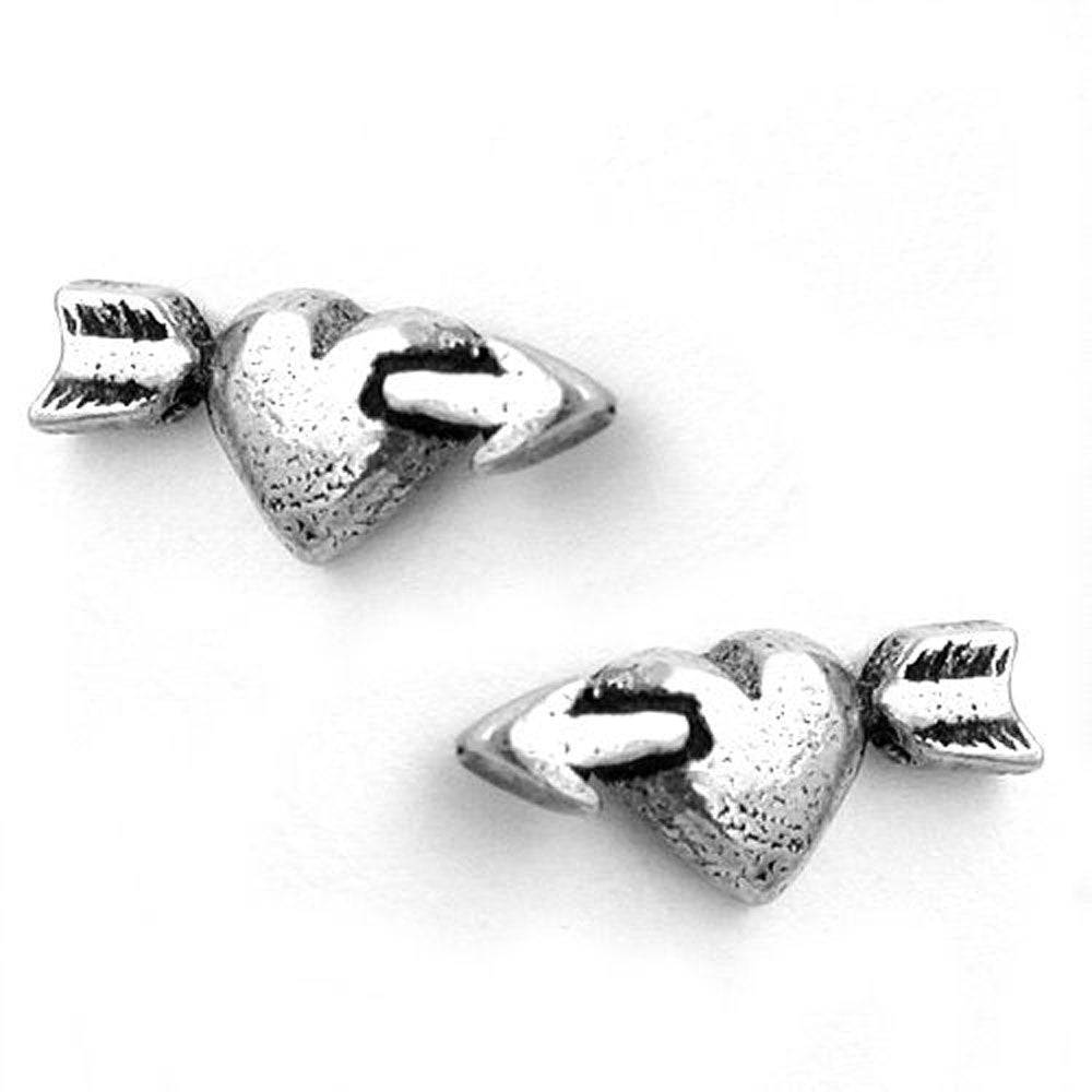 Stecker, Herz m. Pfeil, (oxyd.), 925