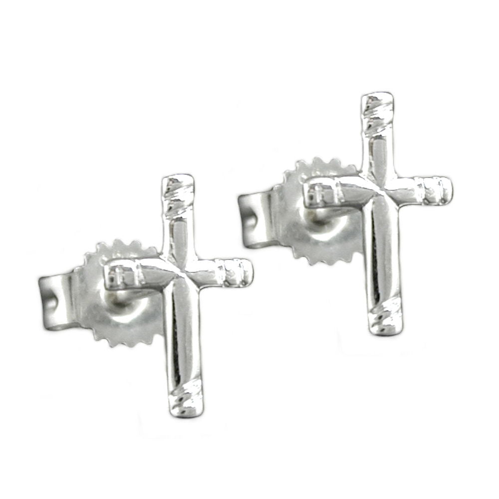 Stecker, Kreuz mit Muster, Silber 925